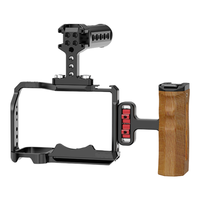 Cage complète pour appareil photo, rig en aluminium avec plaque de fixation rapide intégrée et support griffe froide
