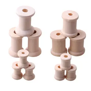 Cổ Điển Tự Nhiên Bằng Gỗ Bobbins Rỗng Chủ Đề Cuộn Cho Sợi Dây Dây Băng Reel Spool Phụ Kiện May Công Cụ Tự Làm Gỗ Thủ Công Mỹ Nghệ