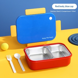 Boîte à lunch isotherme minimaliste moderne en acier inoxydable 304 pour les employés de bureau, boîte à lunch à trois compartiments - Product Image 5