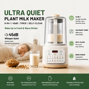 Mixeur-blender multifonctionnel silencieux 1,5 L 600 W pour lait de noix, d'amandes et de soja, avec couvercle insonorisant - Product Image 1