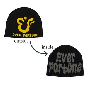 <span class=keywords><strong>Bonnet</strong></span> réversible en tricot jacquard double face, doux, en acrylique, pour homme et femme, style streetwear, idéal pour l'extérieur - Product Image 1