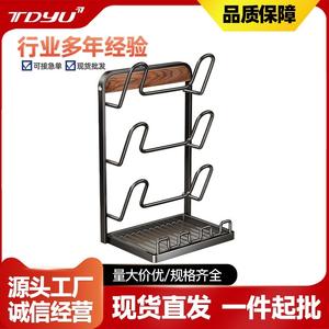 Organizador minimalista para tapas de ollas de cocina, de acero al carbono y ABS, para encimera, con soporte para tabla de cortar y espátula. - Product Image 5