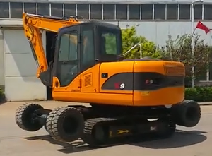 Excavatrice sur chenilles à roues certifiée CE 9 tonnes X9 haute efficacité bon moteur National 3 roulements de boîte de vitesses de pompe à godet d'occasion - Product Image 5