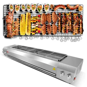 Ceramic Heating Plate BBQ Gas Grill Commercial Smokeless Stainless Steel Natural Gas For Sale