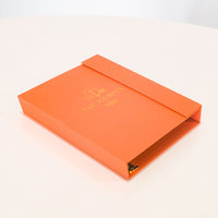 Porte-documents de luxe en lin avec mécanisme de reliure métallique pour présentations professionnelles