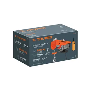 Truper 800kg Palan à câble électrique Mini palan de construction 220V avec type d'élingue à chaîne - Product Image 3