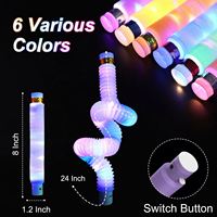 Tube lumineux ondulé LED anti-stress pour enfants, jouet sensoriel durable pour fêtes d'enfants