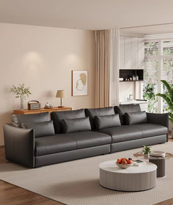 Juego de sofá Seccional de diseño italiano, sofá de Villa, sala de estar, reposabrazos de cuero en forma de L, juegos de sofás modulares modernos, muebles - Product Image 6