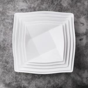 <span class=keywords><strong>Plato</strong></span> cuadrado de <span class=keywords><strong>melamina</strong></span> para restaurante, <span class=keywords><strong>plato</strong></span> de comedor nórdico Irregular, blanco - Product Image 2