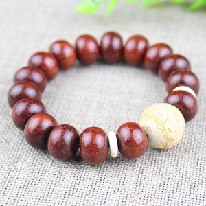 Zambian Blood Sandalwood <b>Bracelet</b> 11x14mm Abacus Beads For Men Women Everyday Wear - Product Image 1