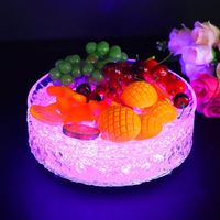 Fabricant d'usine Bar en métal personnalisé Fournitures Discothèque KTV Plateau à fruits lumineux Support LED Assiette à collations créatives Plateau de service