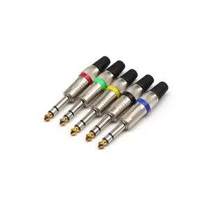 6.3mm plug Audio Plug Connector Plug 6.3mm Stereo 1/4" for Instrument and Pro Audio Speaker