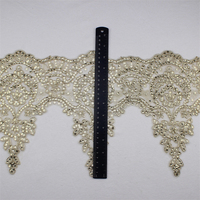 Populaire malaisie prix de gros brodé or Sequin dentelle tissu broderie maille bordure dentelle coupe pour la décoration de robe