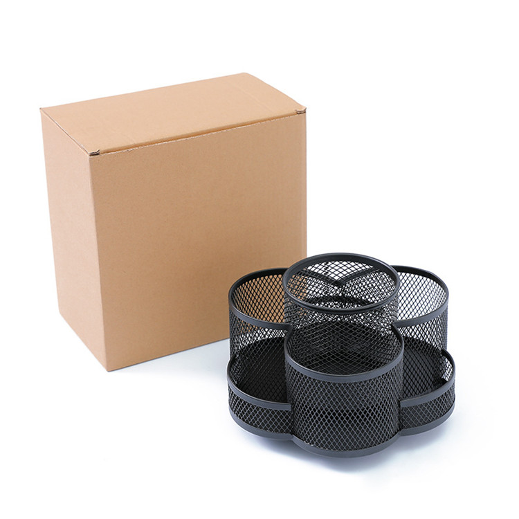 Creative 360-Degree Rotating Multi-Functional Metal Pencil Holder for Office Desk Storage Organizer Round Mesh Pen Holder
