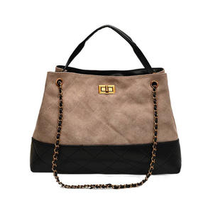 Sac de bras pour femme, grand sac fourre-tout en daim PU avec boucle et chaîne d'épaule - Product Image 5