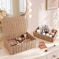 Boîtes et paniers de rangement décoratifs avec couvercles, bacs de rangement de bureau, adaptés aux chambres de bébé, aux coiffeuses et aux chambres à coucher