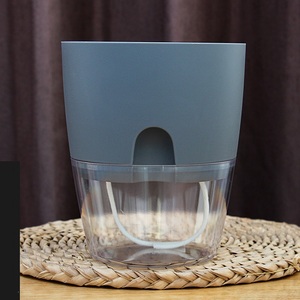 Joy Living Hydroponic Cotton Rope Transparent Clear Plastic Planter Flowerpot Lazy Self Watering Flower Pots