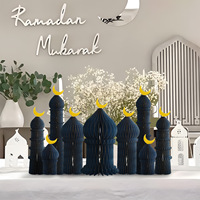 Décoration de table de luxe professionnelle en papier, motif palais islamique, conforme à la norme ISO, pour l'Aïd Moubarak