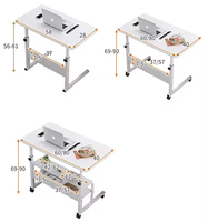 Bureau d'ordinateur de bureau à domicile pour étudiant, en bois, moderne, pas cher, réglable en hauteur, avec support pour ordinateur portable et roulettes