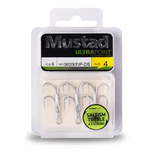 Mustad 36330 4X strong sea tuna game fishing VMC nickle treble mustad fishing hook saltwater