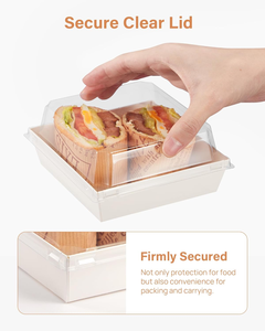 Cajas de Charcutería Desechables de Papel Kraft con Tapas Transparentes y Seguras para Sándwiches Japoneses (Sandos), Venta Directa de Fábrica - Product Image 4