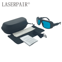 Lunettes de sécurité laser Ruby LP-RHP-2 avec verres anti-rayures et monture TR90 pour équipement laser médical 635nm/650nm/694nm