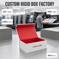 Boîte cadeau rigide personnalisée pour cosmétiques, électronique, bijoux, fermeture magnétique, pliable, blanc et rouge, vente en gros, usine
