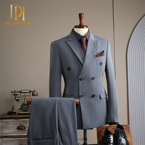 Botones cruzados <span class=keywords><strong>para</strong></span> hombre adecuados <span class=keywords><strong>para</strong></span> ropa <span class=keywords><strong>de</strong></span> negocios moderna a rayas Slim Fit <span class=keywords><strong>para</strong></span> trajes <span class=keywords><strong>de</strong></span> <span class=keywords><strong>novio</strong></span> <span class=keywords><strong>de</strong></span> <span class=keywords><strong>boda</strong></span> - Product Image 3