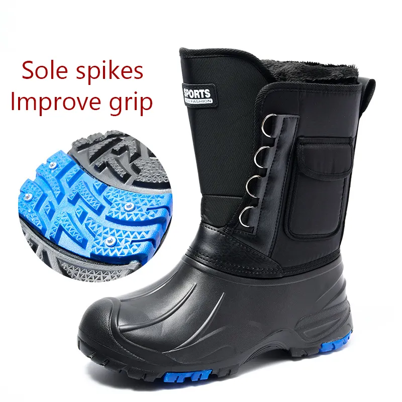 Men Waterproof Custom Winter Boots High Quality Warm Snow Boots Anti-slip Outdoor Winter Boots for men