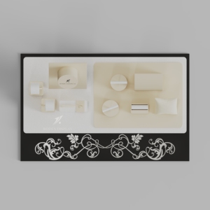 Expositor de Joyería de Lujo Beige, Construcción en MDF+Metal+PU, Mostrador Personalizable para Anillos, Aretes y Collares, RODEN/OEM - Product Image 2