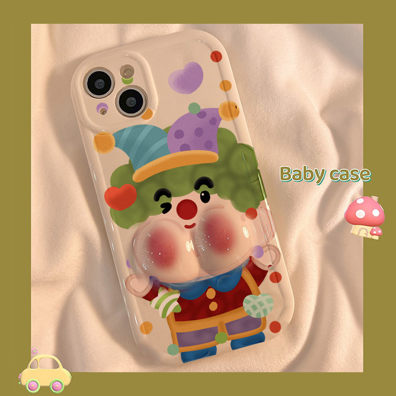 Cartoon Style Printing Phone Case - 3D Clown Pinch Ass Design