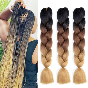 <span class=keywords><strong>Cheveux</strong></span> à tresser Yaki en fibre haute température, très demandés, 24 pouces, 100g, mèches simples, pour tresses africaines au crochet, vente en gros - Product Image 1