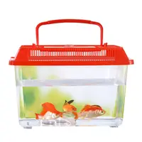 Tanque de peces de plástico transparente, caja de tortuga para mascotas, equipos para acuarios