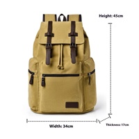 Sac à dos étanche pour ordinateur portable sac à dos durable de grande capacité sac d'école décontracté de style vintage pour les étudiants quotidien
