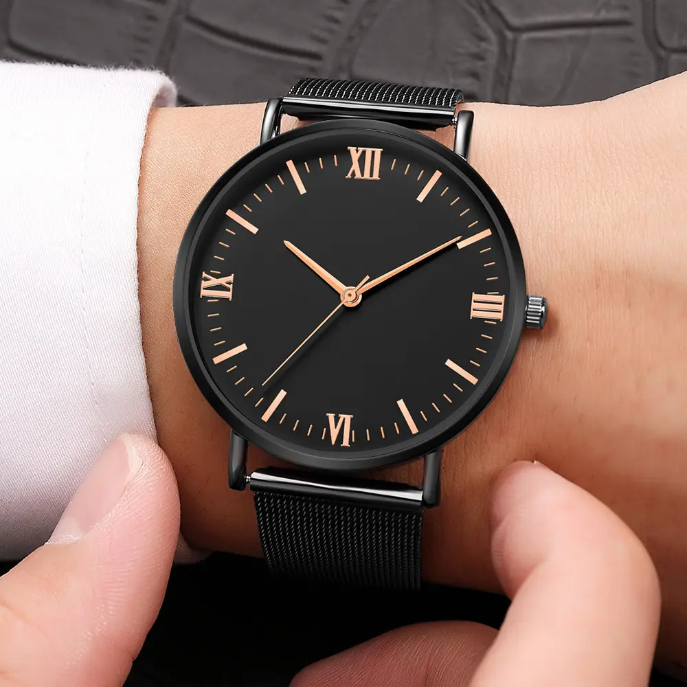 מינימליסטי גברים של שעונים אין לוגו רומא מספר דק חיוג עור חגורת אופנה פשוט שעון שעון Reloj זול שעון קוורץ תנועה