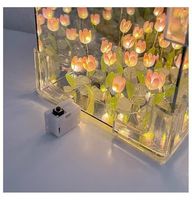 Collier artificiel Lamparas De Tulipanes Con Luz DIY Cube Magique Tulipe Fleur Lampe De Table