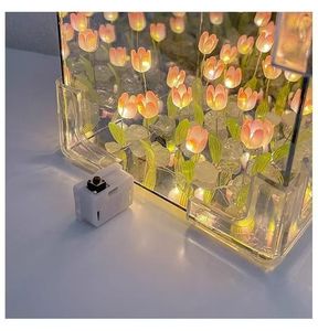 Nhân tạo cổ áo lamparas de tulipanes con luz DIY Magic Cube Tulip hoa bảng đèn - Product Image 5
