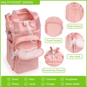 <b>Water</b> <b>Bottle</b> Carrier Bag with Phone Pocket 32oz 40oz <b>Water</b> <b>Bottle</b> Holder with Adjustable Shoulder Strap Carrier Sling Bag - Product Image 4
