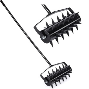Aérateurs de pelouse manuels Aérateur manuel roulant Aérateur roulant pour pelouse de jardin avec poignée antidérapante Pointes de dents - Product Image 2