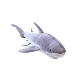 Grand Animal en peluche de requin naturel, oreiller géant, câlin, gris, jouet d'océan, 30 cm