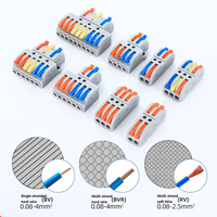 Écrou à levier compact conducteur de fil bornier rapide 223 spl-3 3 en 3 sorties Circuit en ligne épissure pousser connecteur de fil rapide