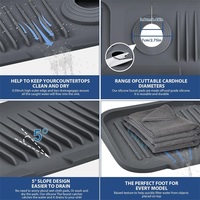 Tapis de vidange en silicone pour évier de cuisine derrière le robinet porte-savon et éponge