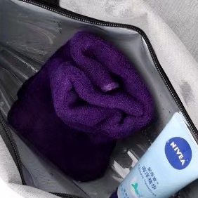 Bolsa de gimnasio Grande y Pequeña de nailon gris, bolsa de gimnasio en seco y húmedo con logo - Product Image 5