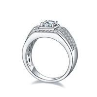 Bague de mariage en argent sterling S925 de l'usine de bijoux fins 1 carat rond VVS1 Moissanite pour hommes