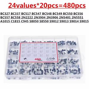 ถึง-92 480ชิ้นชุดทรานซิสเตอร์24ประเภทกล่องการจัดประเภท BC327 BC337 BC517 BC547 BC548 <span class=keywords><strong>BC549</strong></span> 2N2222 S8050 S9012 A733 S8550 - Product Image 2