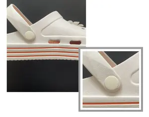 Accessoires de chaussures de jardin d'extérieur couleur noir/blanc presse en plastique bouton 2 parties