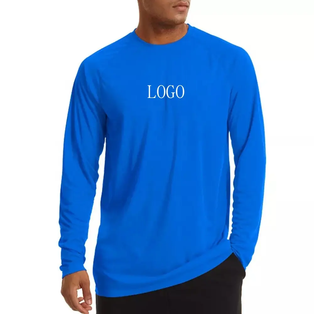 JL0815A T-shirt da uomo di alta qualità all'ingrosso T-shirt a maniche lunghe in tinta unita magliette atletiche vuote traspiranti da uomo