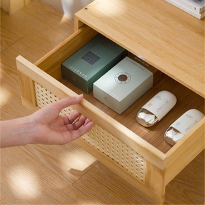 Table de <span class=keywords><strong>chevet</strong></span> moderne en bambou, élégante, pour chambre à coucher, salon, rangement, table d'appoint, table de <span class=keywords><strong>chevet</strong></span> en bois avec tiroir - Product Image 5