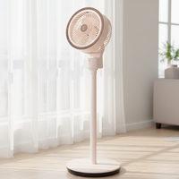 Ventilador Inteligente con Control por Voz, 3 Velocidades Ajustables, Cabezal Automático, Manual, Alcance de 6m, Aspas Antibacterianas, para el Hogar