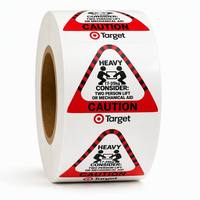 Autocollant de sécurité triangulaire personnalisé sur rouleau, étiquette d'avertissement de haute visibilité, impression de logo sur rouleau